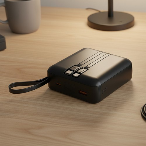 HEIHO - Batterie Powerbank 10,000 mAh avec câbles intégrés à charge rapide 22,5W