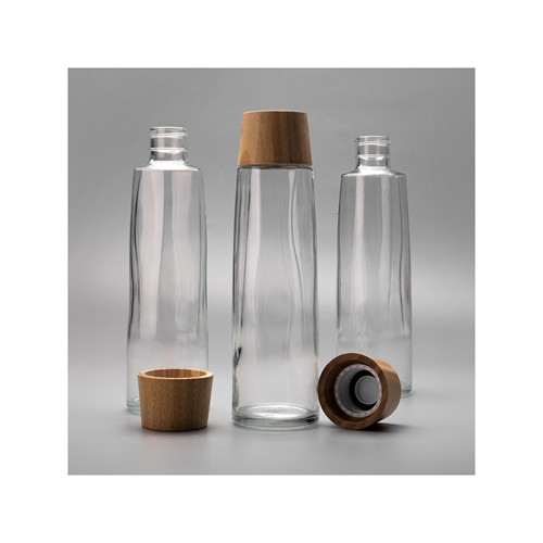 CALYPSO 882 - Carafe en verre recyclable de 750 ml / 25 oz avec couvercle en bambou FSC® - 4