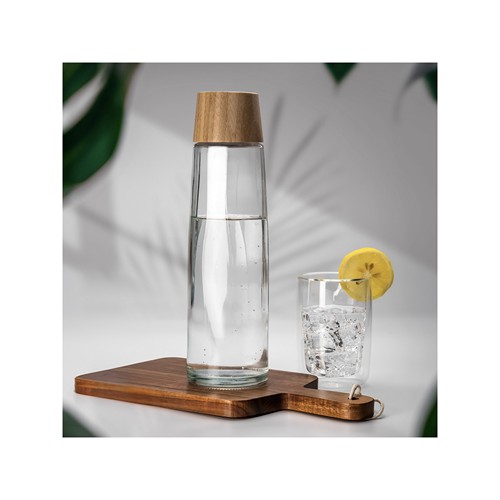 CALYPSO 882 - Carafe en verre recyclable de 750 ml / 25 oz avec couvercle en bambou FSC® - 5