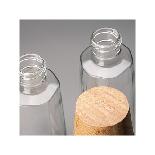 CALYPSO 882 - Carafe en verre recyclable de 750 ml / 25 oz avec couvercle en bambou FSC® - 6