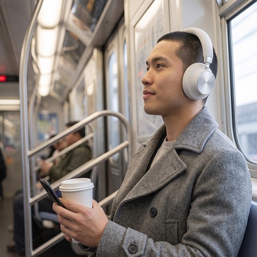 JUNDO - CASQUE À RÉDUCTION DE BRUIT ANC BLUETOOTH SANS FIL BLANC ET ALUMINIUM