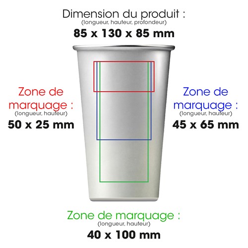 MAGIK - KUP - Tasse en aluminium recyclé de 450 ml / 15 oz qui change de couleur