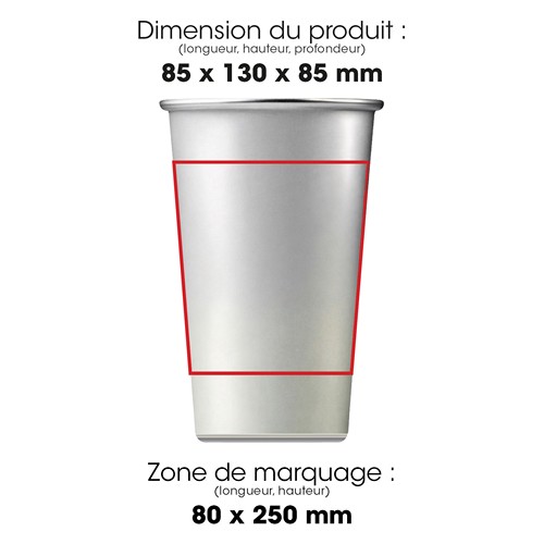 MAGIK - KUP - Tasse en aluminium recyclé de 450 ml / 15 oz qui change de couleur