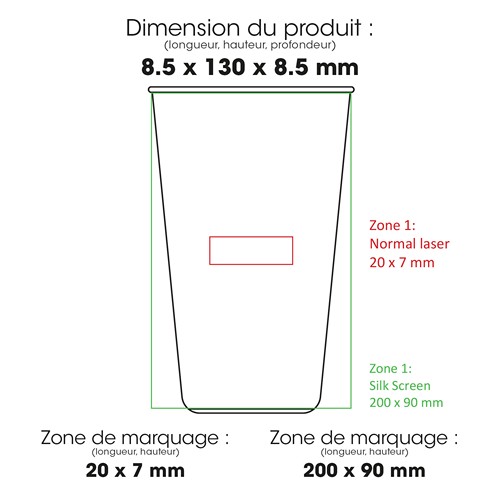 MAGIK - KUP - Tasse en aluminium recyclé de 450 ml / 15 oz qui change de couleur