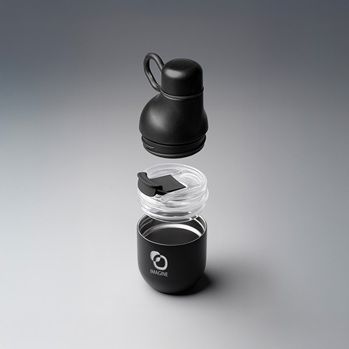 HOOKIPA S - Bouteille et gobelet 2 en 1 (350 ml / 200 ml) Double paroi en acier inoxydable recyclé et ABS - 7