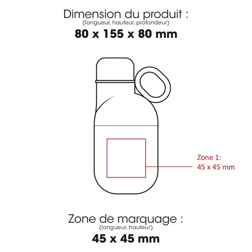 HOOKIPA S - Bouteille et gobelet 2 en 1 (350 ml / 200 ml) Double paroi en acier inoxydable recyclé et ABS