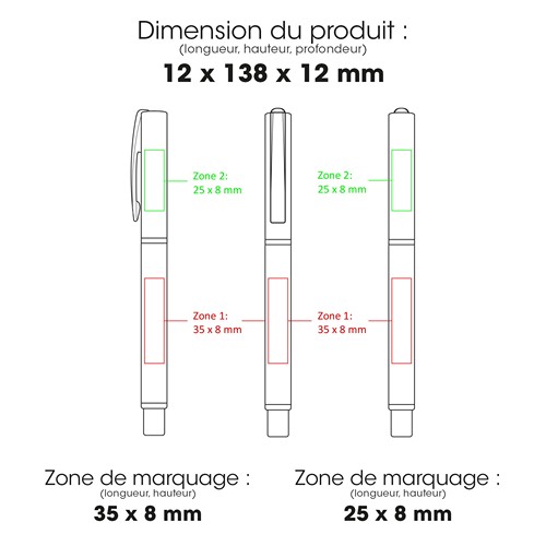 LYD Roller - Stylo à bille roulante en acier inoxydable recyclé