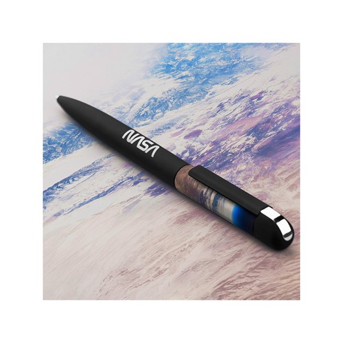FOLK - Stylo à bille en acier inoxydable recyclé - Noir finition rubber - 4