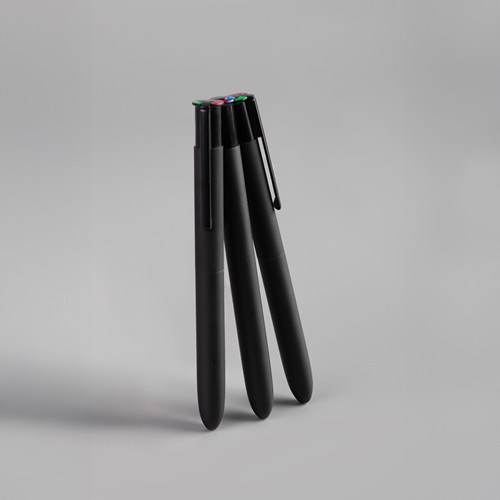 4KOLOR - Stylo à bille 4 couleurs en aluminium recyclé