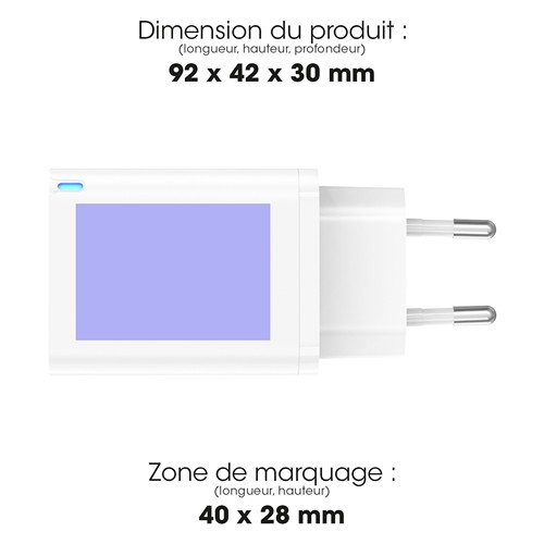 TSUKI - CHARGEUR SECTEUR GaN 45W 2 USB TYPE-C - BLANC