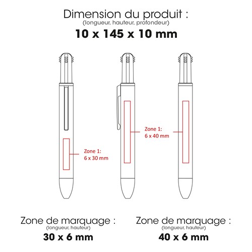 4KOLOR Bamboo - Stylo à bille FSC Bamboo 4 couleurs