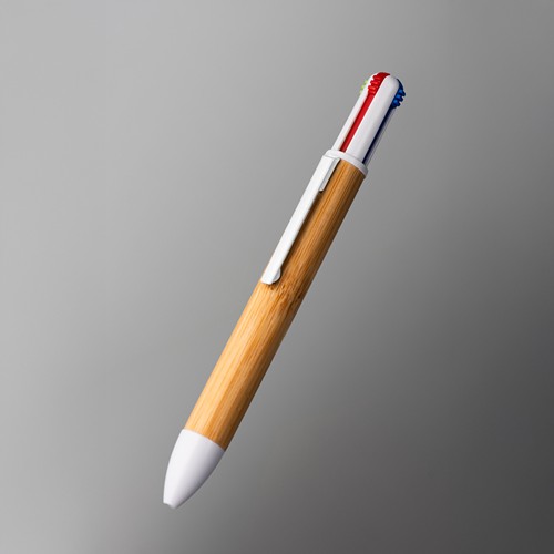 4KOLOR Bamboo - Stylo à bille FSC Bamboo 4 couleurs
