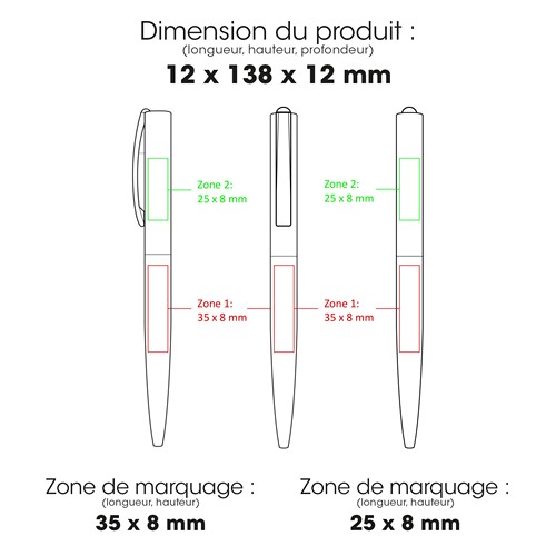 LYD - Stylo à bille à torsion en acier inoxydable recyclé - 2
