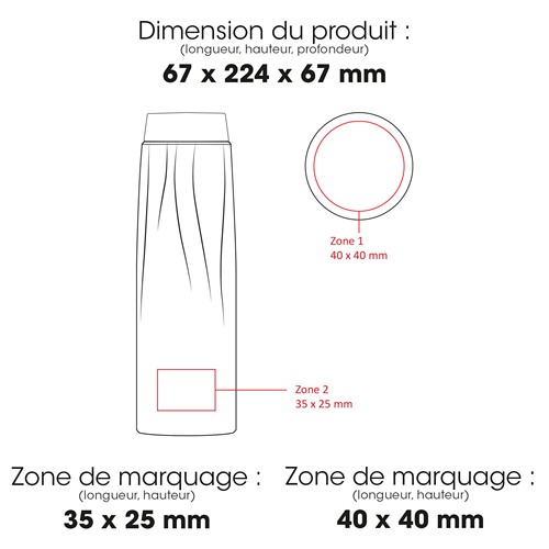 CALYPSO 880 - Bouteille isotherme en acier inoxydable recyclé à double paroi, 500 ml/17 oz - Powder coating - 2
