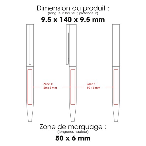 SARI XL - Stylo à bille en acier inoxydable recyclé - 2