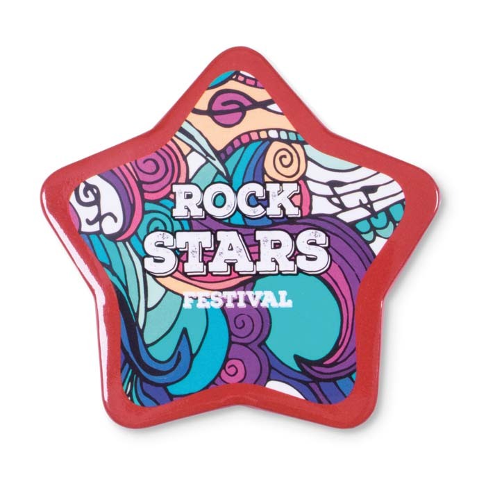Badge en quadrichromie en forme d'étoile, PROPULZ, Objets publicitaires personnalisés