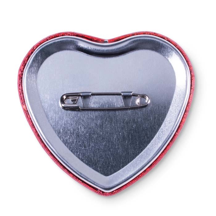 Badge en quadrichromie en forme de cœur