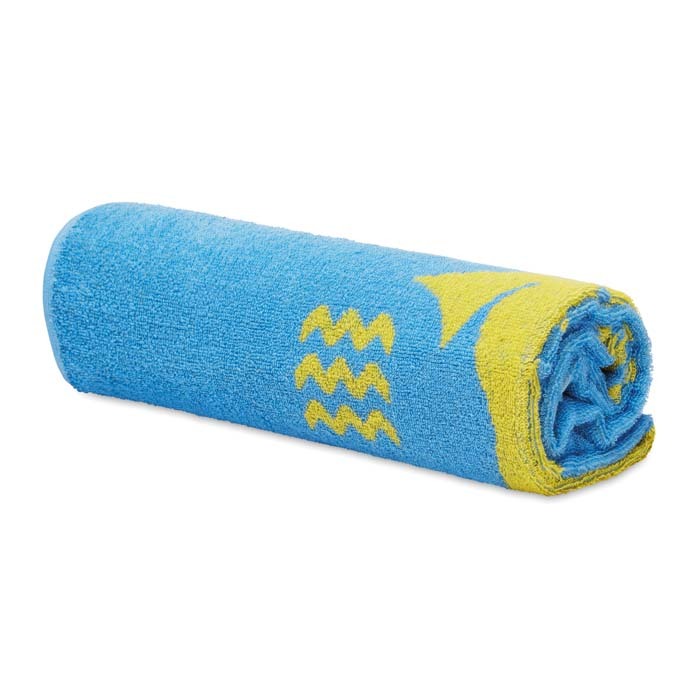 Serviette de plage tissée bicolore
