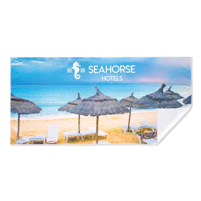Serviette de plage en microfibre impression quadri, PROPULZ, Objets publicitaires personnalisés