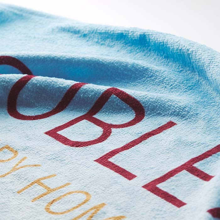 Serviette de plage en quadri coton et polyester