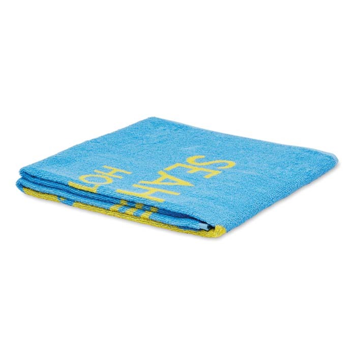 Serviette de plage tissée bicolore