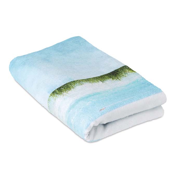Serviette de plage en quadri coton et polyester