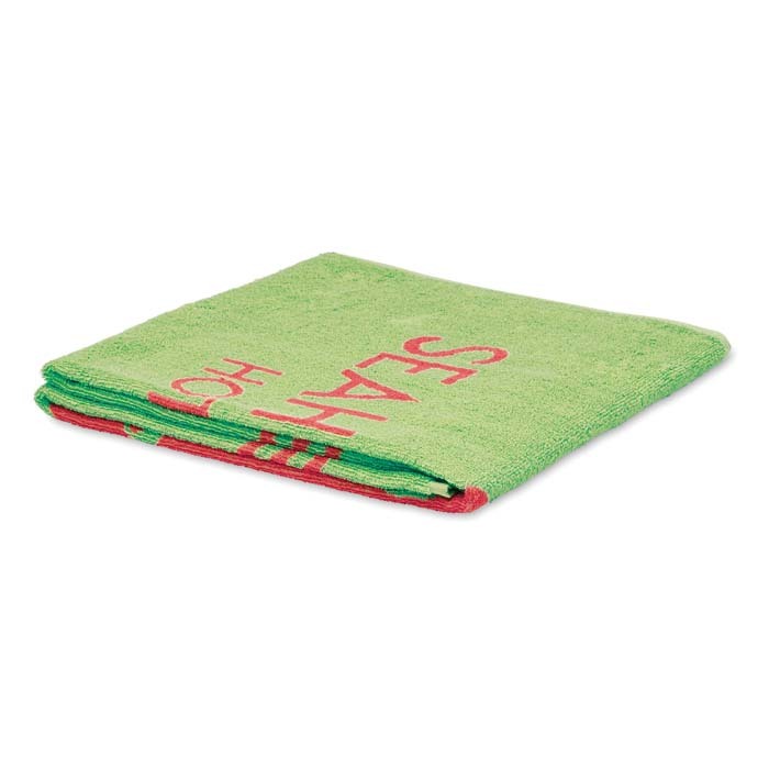 Serviette de plage tissée bicolore