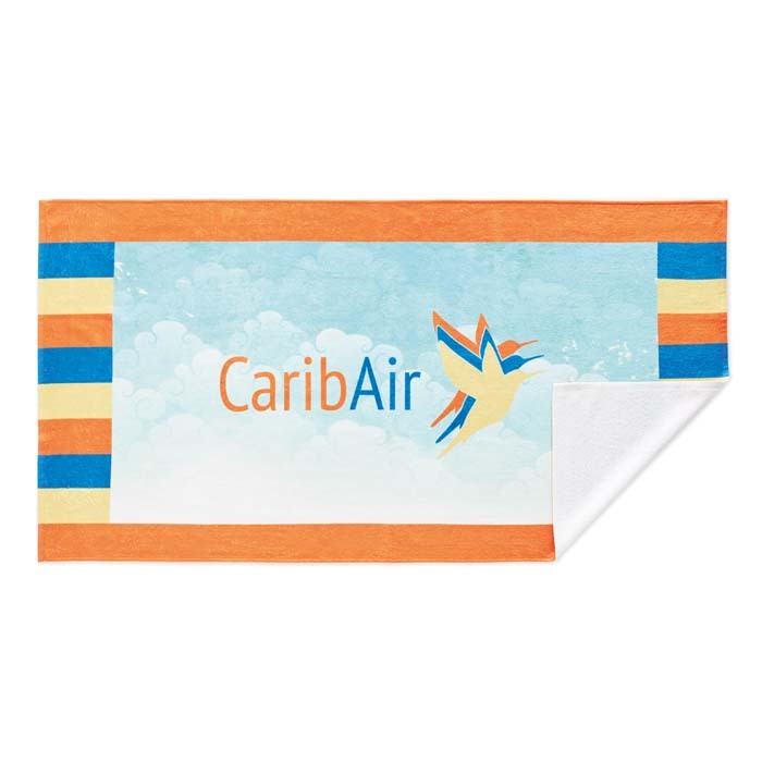 Serviette de plage en quadri coton et polyester