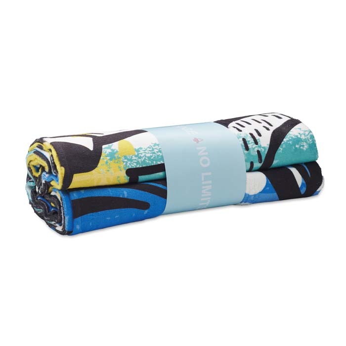 Serviette de plage en quadri coton et polyester