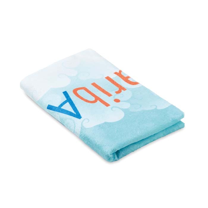 Serviette de plage en quadri coton et polyester