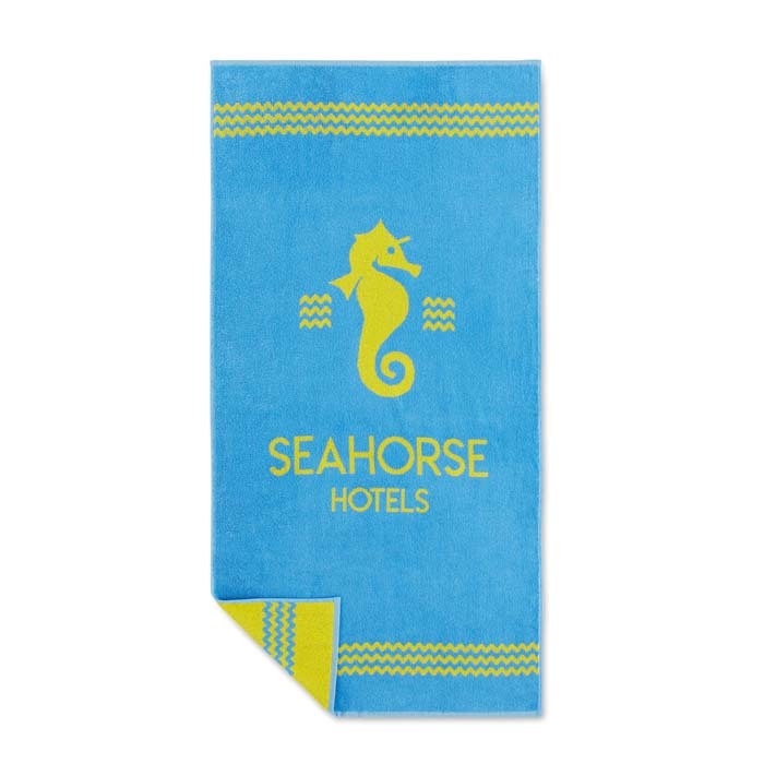 Serviette de plage tissée bicolore, PROPULZ, Objets publicitaires personnalisés