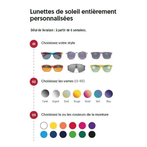 Lunettes de Soleil Personnalisées 100% sur mesure