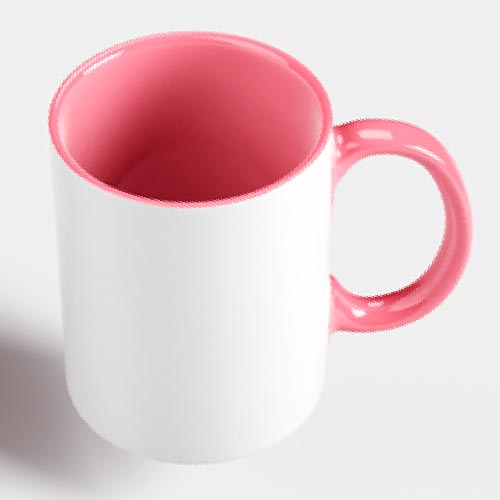 Mug en céramique bicolore rose et blanc 330 ml