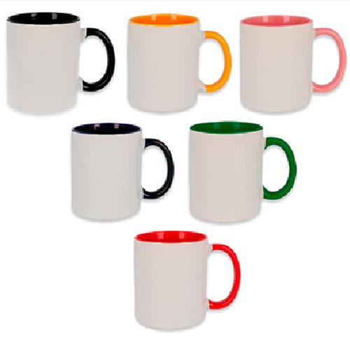 Mug en céramique bicolore rose et blanc 330 ml