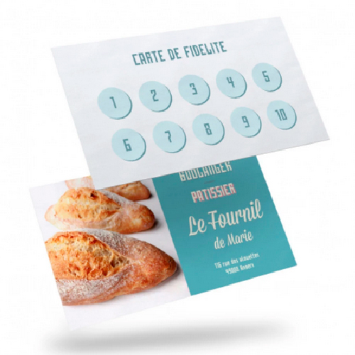 Carte de fidélité  8.5 x 5.5 cm, Impression de votre logo, Objets Personnalisables, Caudry