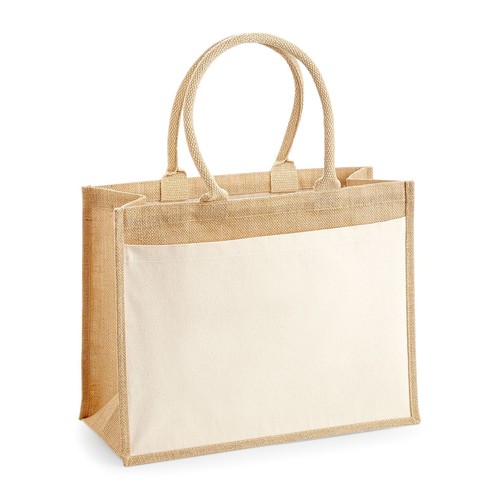 Sac de courses en jute avec poche en coton