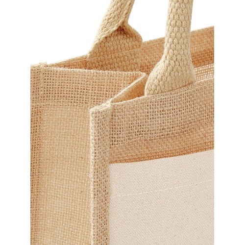 Petit sac fourre-tout en jute avec poche en coton thumbnail 8