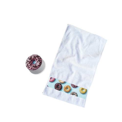 Serviette de bain compacte avec bordure imprimée plate (30x130cm) thumbnail 5