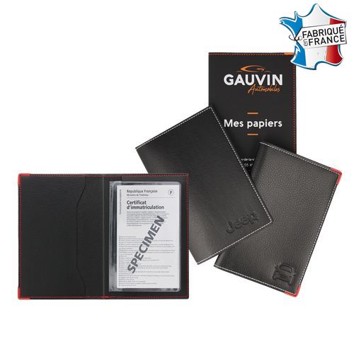 Porte-papiers voiture 'Luxe' 2 volets COUSU Façon Maroquinerie - 1