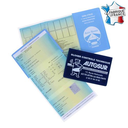 Porte carte grise 3 volets dont 2 volets transparents - 1