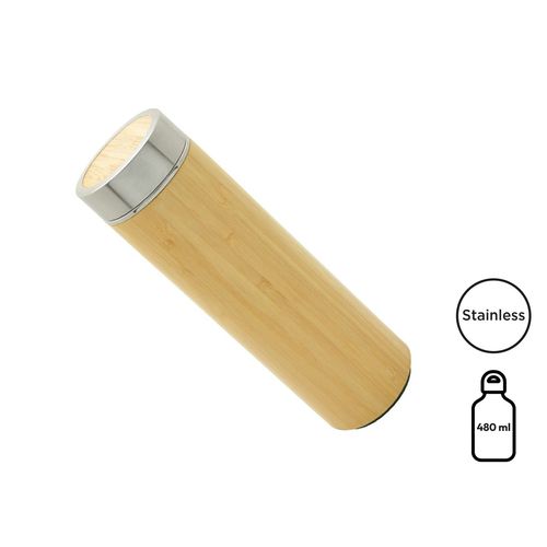 Bouteille isotherme 'Onsen' bambou, avec infuseur, 480 ml - 1