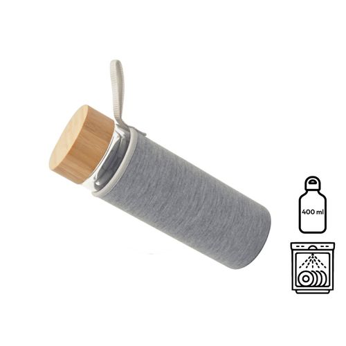 Bouteille en verre double paroi 'Ocha', 400 ml, housse néoprène - 1