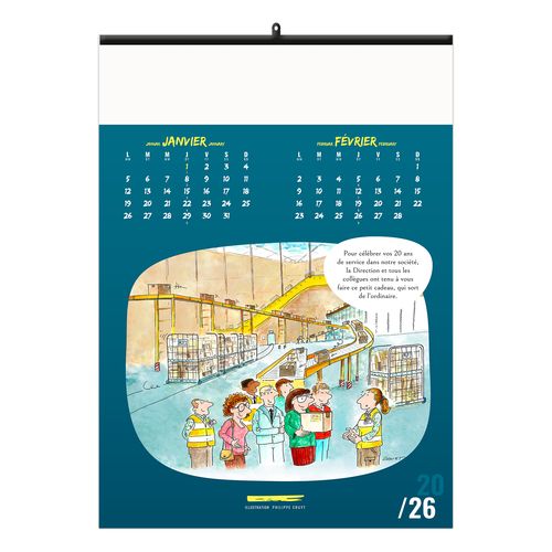TRAIT D'HUMOUR 2026 - 6 FEUILLETS - RELIURE BAGUETTE - MARQUAGE 1 COULEUR thumbnail 4