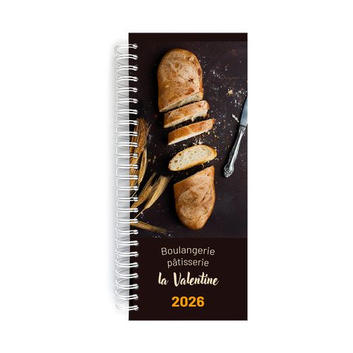 AGENDA DE CAISSE 2026 - 137X335MM - COUVERTURE CONTRECOLLEE QUADRI RECTO AVEC PELLICULAGE BRILLANT - DOS CARRE COUSU COLLE EMBOITE thumbnail 4