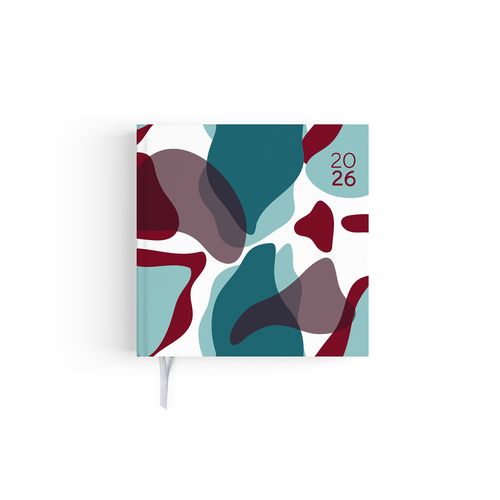 MINI EMBOITE DOS CARRE COUSU COLLE 2026 - 90X165MM - 1 ET 4 DE COUV QUADRI + PELLI BRILLANT SUR CARTON RIGIDE - SEMAINIER 144 PAGES + ATLAS + PERFO DES ANGLES thumbnail 4
