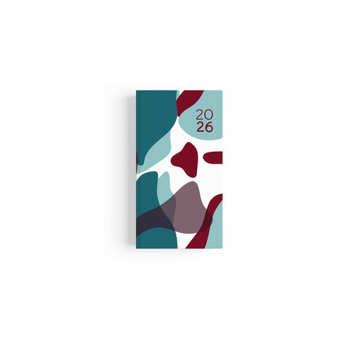 MINI EMBOITE DOS CARRE COUSU COLLE 2026 - 90X165MM - 1 ET 4 DE COUV QUADRI + PELLI BRILLANT SUR CARTON RIGIDE - SEMAINIER 144 PAGES + ATLAS + PERFO DES ANGLES thumbnail 5