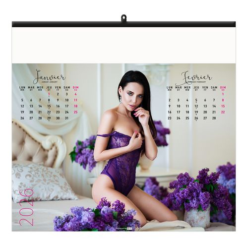DESSOUS CHICS 2026 - SMALL 330 x 315 mm - SANS MARQUAGE - 6 FEUILLETS - RELIURE BAGUETTE thumbnail 5