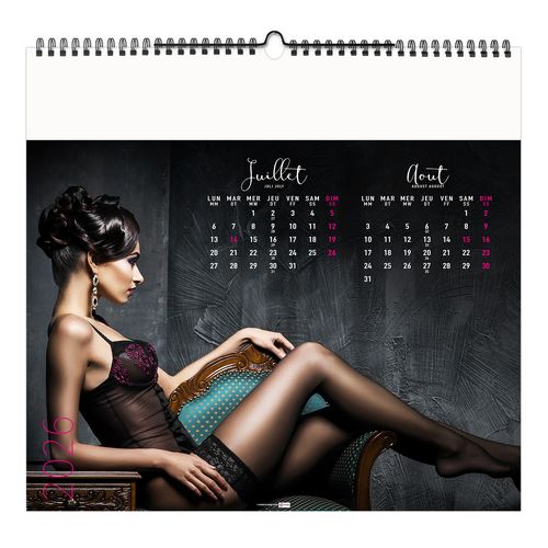 DESSOUS CHICS 2026 - SMALL 330 x 315 mm - SANS MARQUAGE - 6 FEUILLETS - RELIURE BAGUETTE thumbnail 8