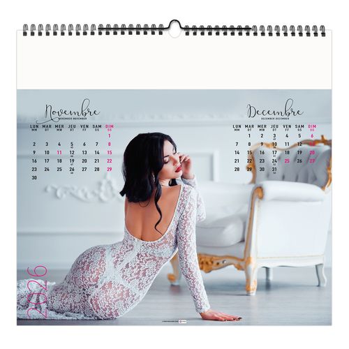 DESSOUS CHICS 2026 - SMALL 330 x 315 mm - SANS MARQUAGE - 6 FEUILLETS - RELIURE BAGUETTE thumbnail 10