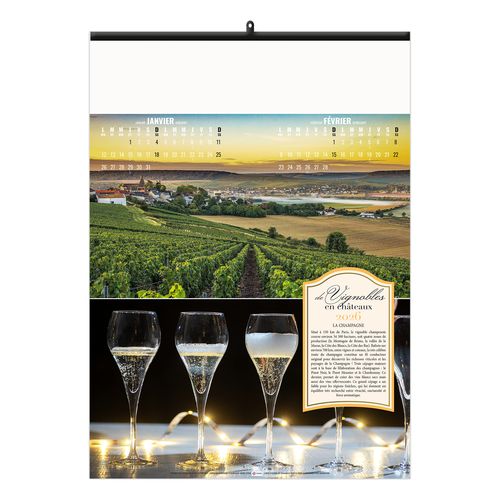 DE VIGNOBLES EN CHÂTEAUX 2026 - 6 FEUILLETS - RELIURE BAGUETTE - MARQUAGE 1 COULEUR thumbnail 4